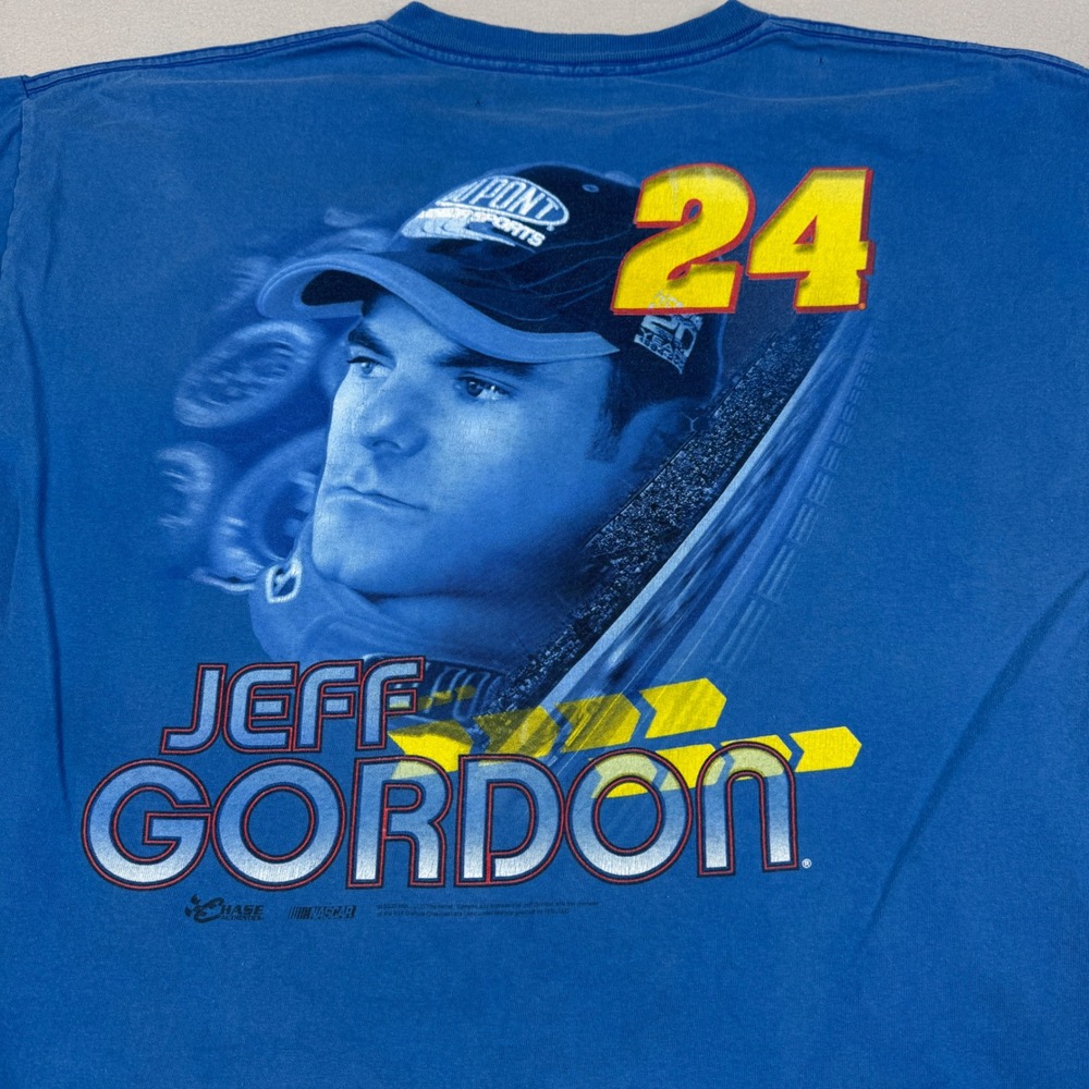 Vintage Jeff Gordon NASCAR T-Shirt Blue Chase Authentics Number 24 Mens L - Picture 4 of 7